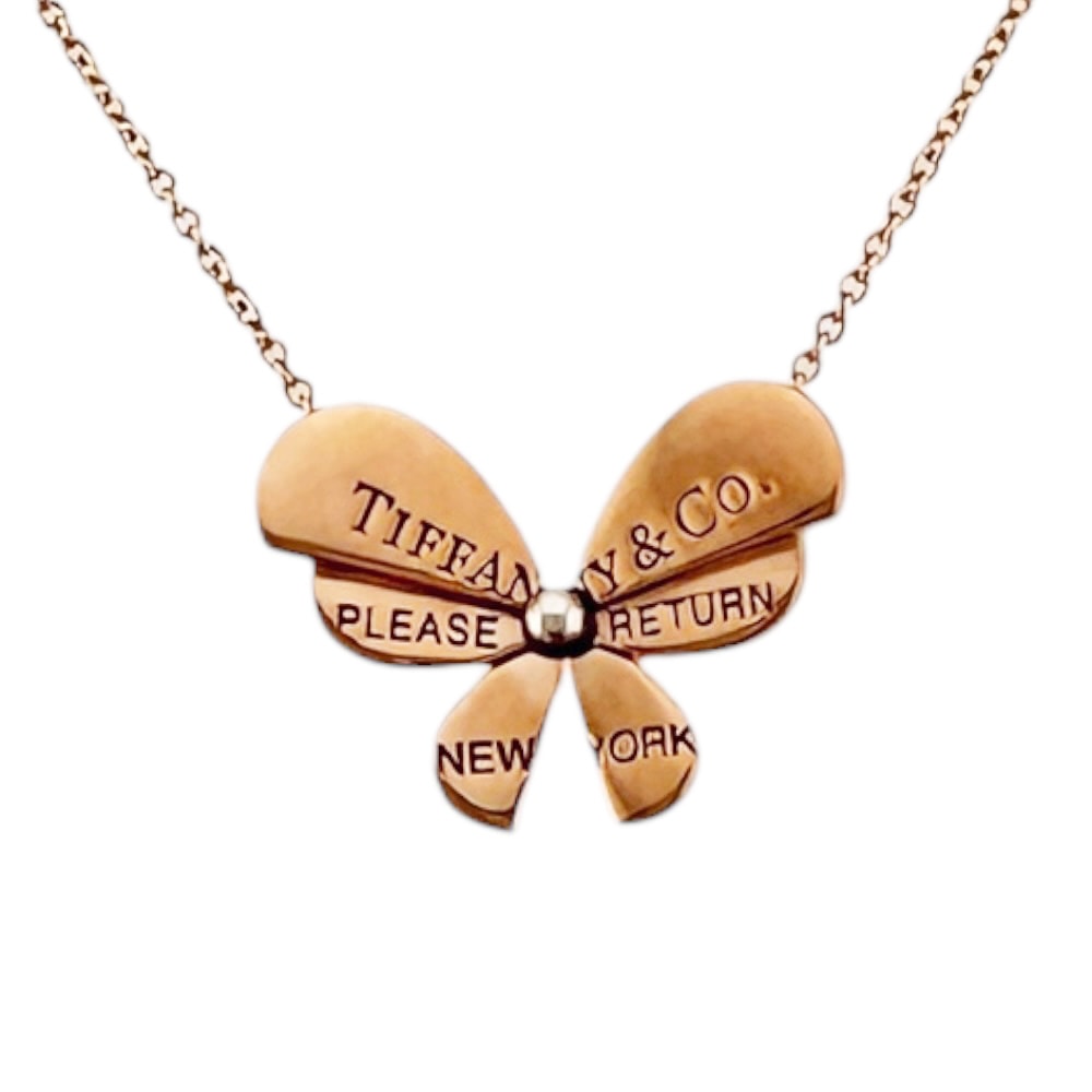 ティファニー リターントゥ ラブ バグズ バタフライ ネックレス 18金 K18ピンクゴールド レディース TIFFANY&Co. 中古