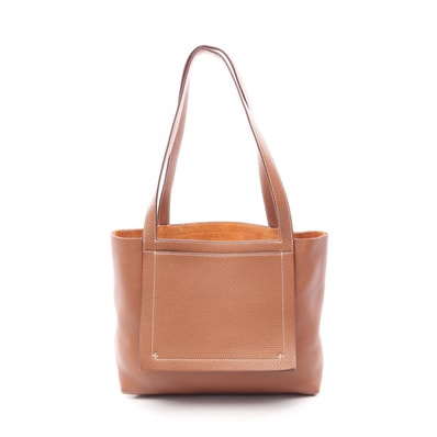 エルメス HERMES カバセリエ31 トートバッグ バッグ レザー トリヨンクレマンス トリヨンクレマンス ゴールド B刻印(2023年製造) メンズ ブラウン系 【中古】