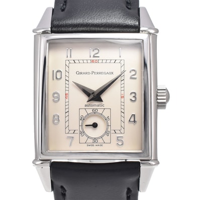 ジラール・ペルゴ GIRARD-PERREGAUX 2593 ヴィンテージ スモールセコンド シルバー 自動巻き メンズ 美品 腕時計 I#150634