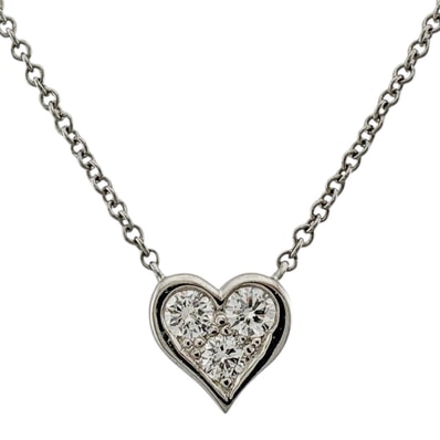 ティファニー センチメンタルハート ネックレス Pt950プラチナ レディース TIFFANY&Co. 中古