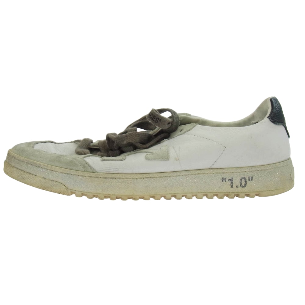 OFF-WHITE オフホワイト スニーカー 2.0 SNEAKER ロゴ ヴィンテージ加工 スニーカー ホワイト系 ベージュ系 42【中古】