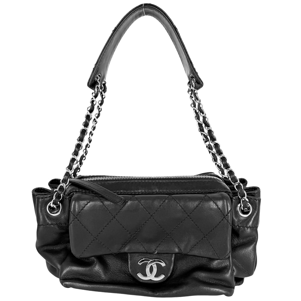 CHANEL シャネル ショルダーバッグ マトラッセ ワンショルダー ココマーク A29923 ラムスキン    ブラック 黒 シルバー金具 レディース【中古品】