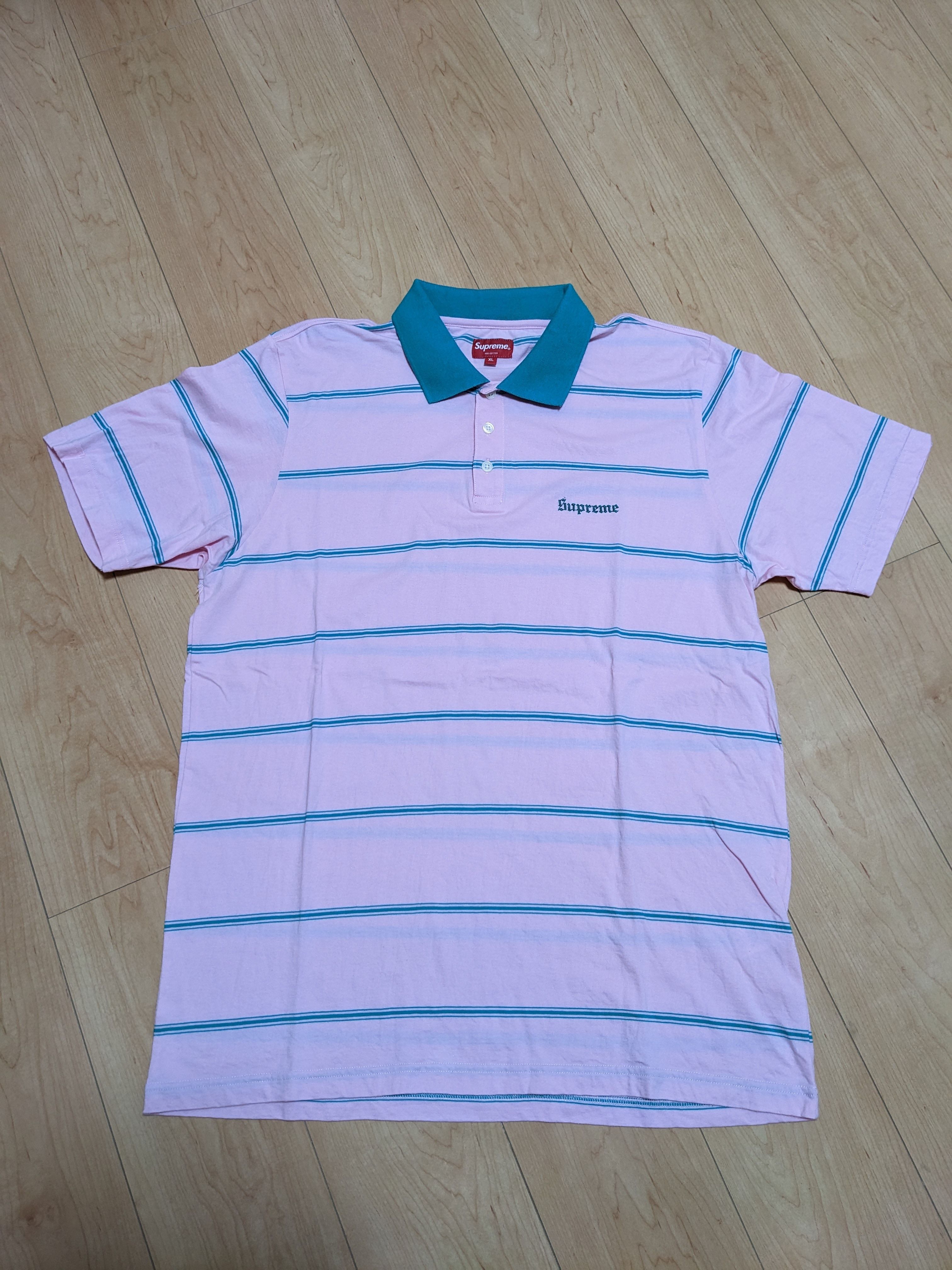Supreme ストライプシャツ ピンク