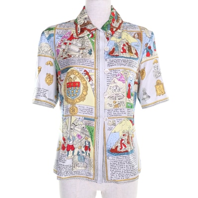 極美品 エルメス 半袖シャツ モンサンミッシェル 38