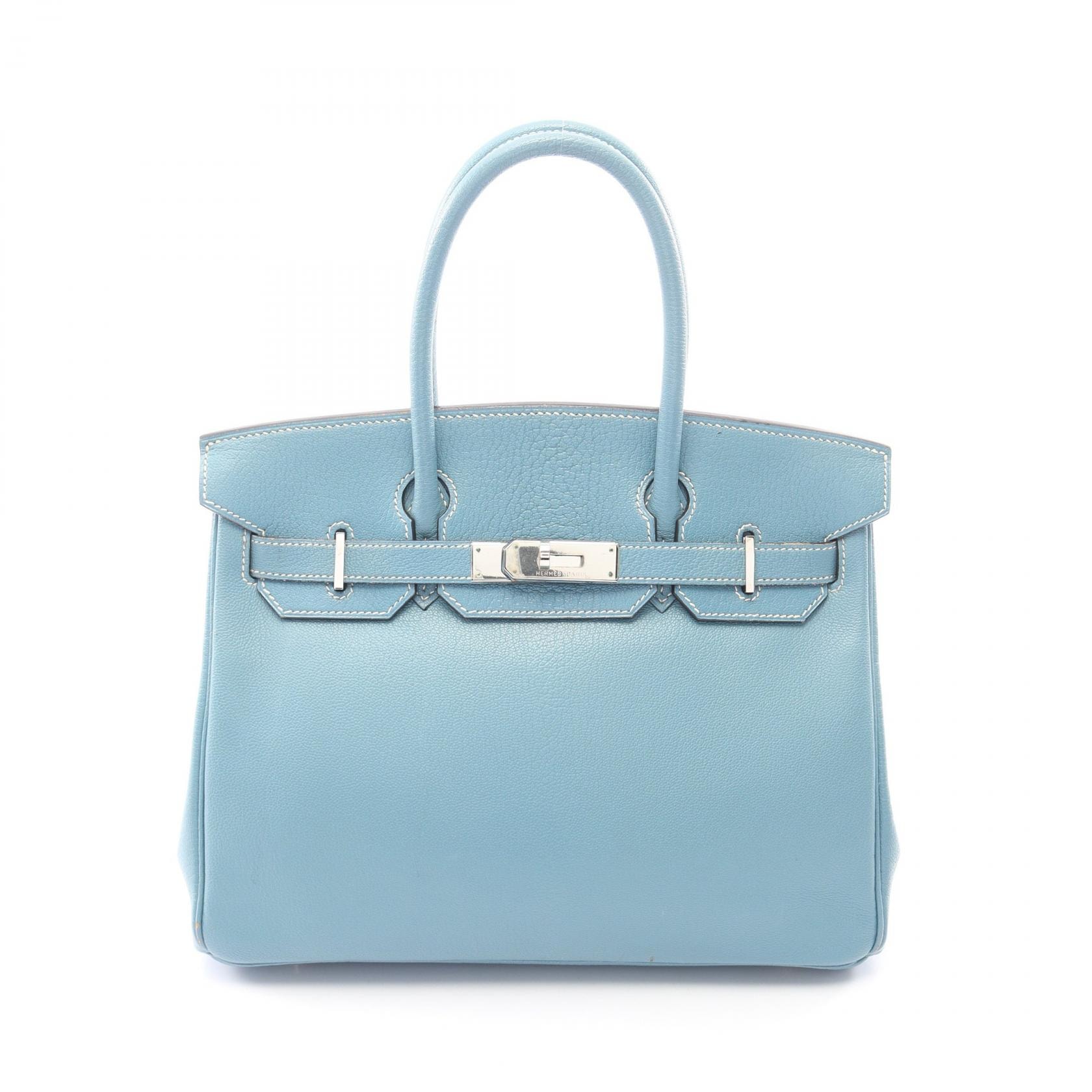 エルメス HERMES バーキン30 ハンドバッグ バッグ レザー シェーブル シェーブル ブルージーン □C刻印(1999年製造) レディース ブルー系 【中古】