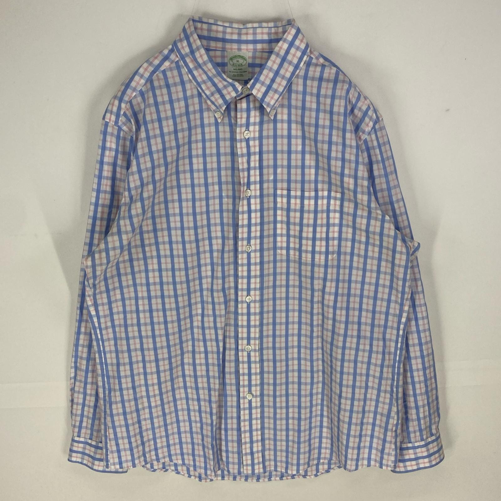 古着 ブルックスブラザーズ Brooks Brothers 長袖シャツ 1818 ロングスリーブ ボタンダウン XL  ピンク系 チェック メンズ