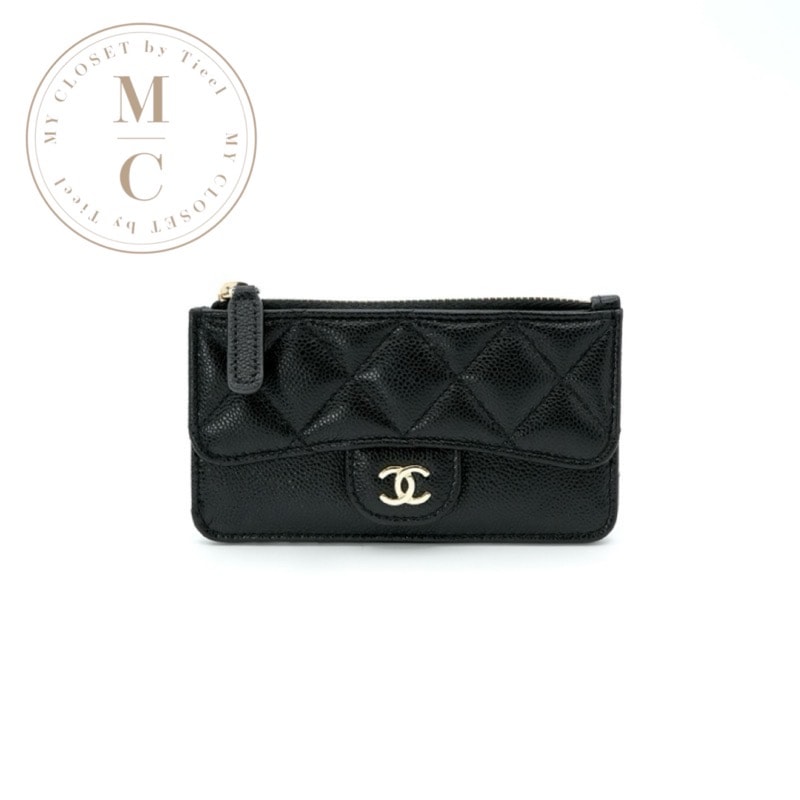 シャネル CHANEL 財布 コインケース 小銭入れ ブラック ゴールド フラグメントケース カードケース クラシック
