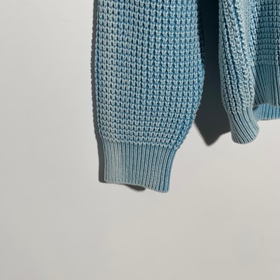 Supreme Washed Small Box Waffle Sweater "Light Blue"
