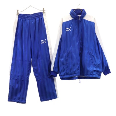 PUMA プーマ 90s オールド ヒットユニオン ストライプ柄 トレーニング ウインドブレーカー 上下セットアップ S-M/S ブルー系