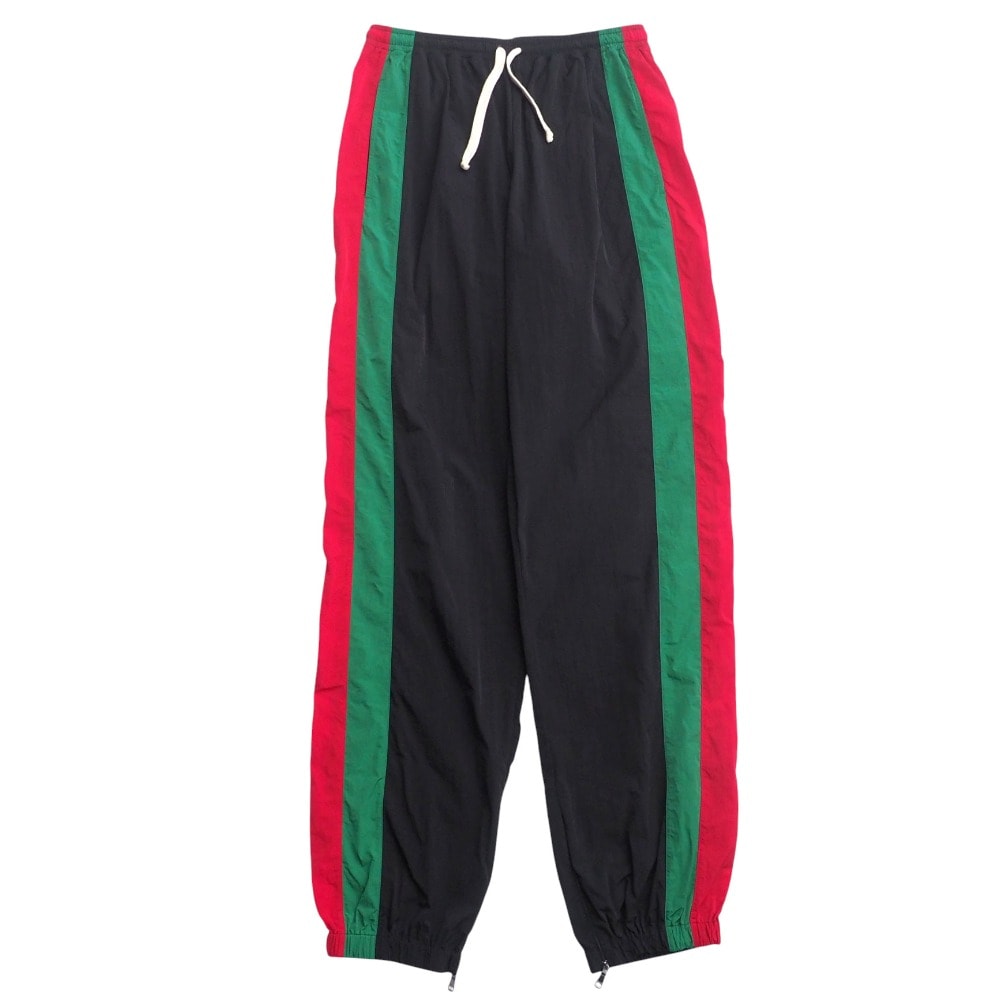 GUCCI グッチ オーバーサイズナイロン トラックパンツ サイズS サイドライン ウェブライン GGロゴパッチ イタリア製 ブランド古着【中古】20250501/RA4491