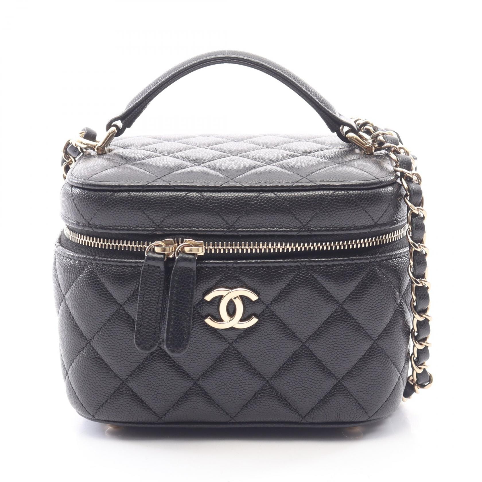 シャネル CHANEL マトラッセ バニティバッグ 2WAY ショルダーバッグ バッグ キャビアスキン(グレインドカーフ) レディース ブラック系 AS3171 【中古】