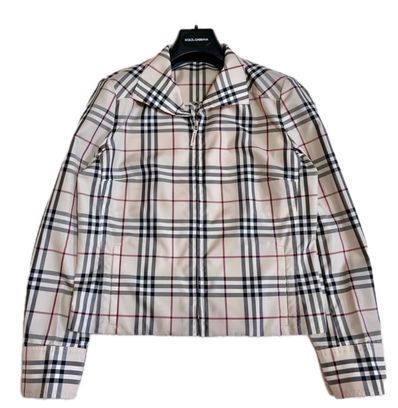 極美品 BURBERRY ノバチェック 比翼 ジップアップ ナイロンジャケット