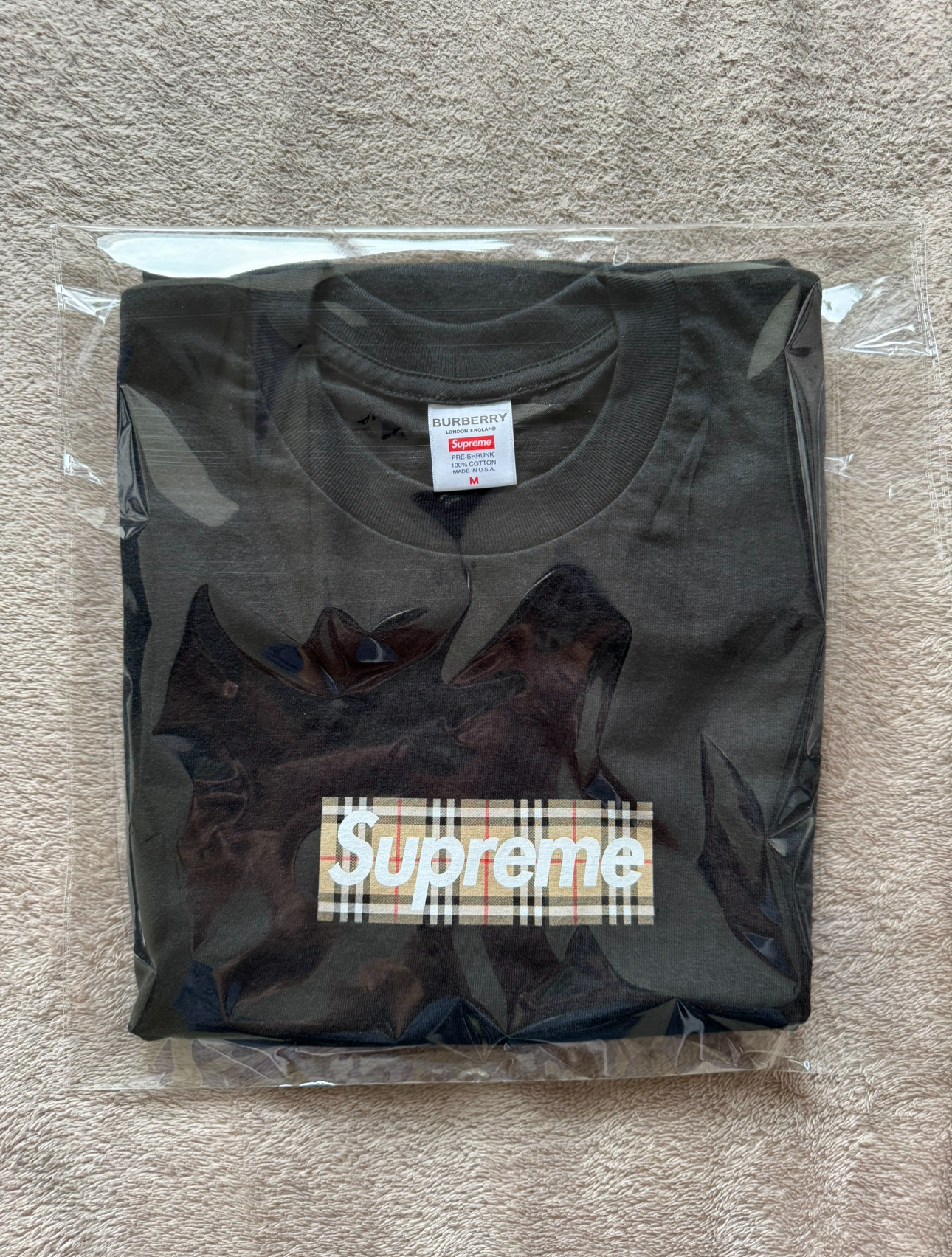 Supreme / Burberry Box Logo Tee "Black"
