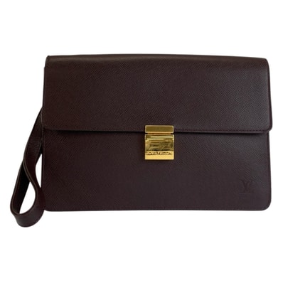 美品 LOUIS VUITTON ルイヴィトン タイガ セレンガ アカジュー ブラウン ゴールド金具 レザー クラッチバッグ セカンドバッグ 1-0294212 【中古】