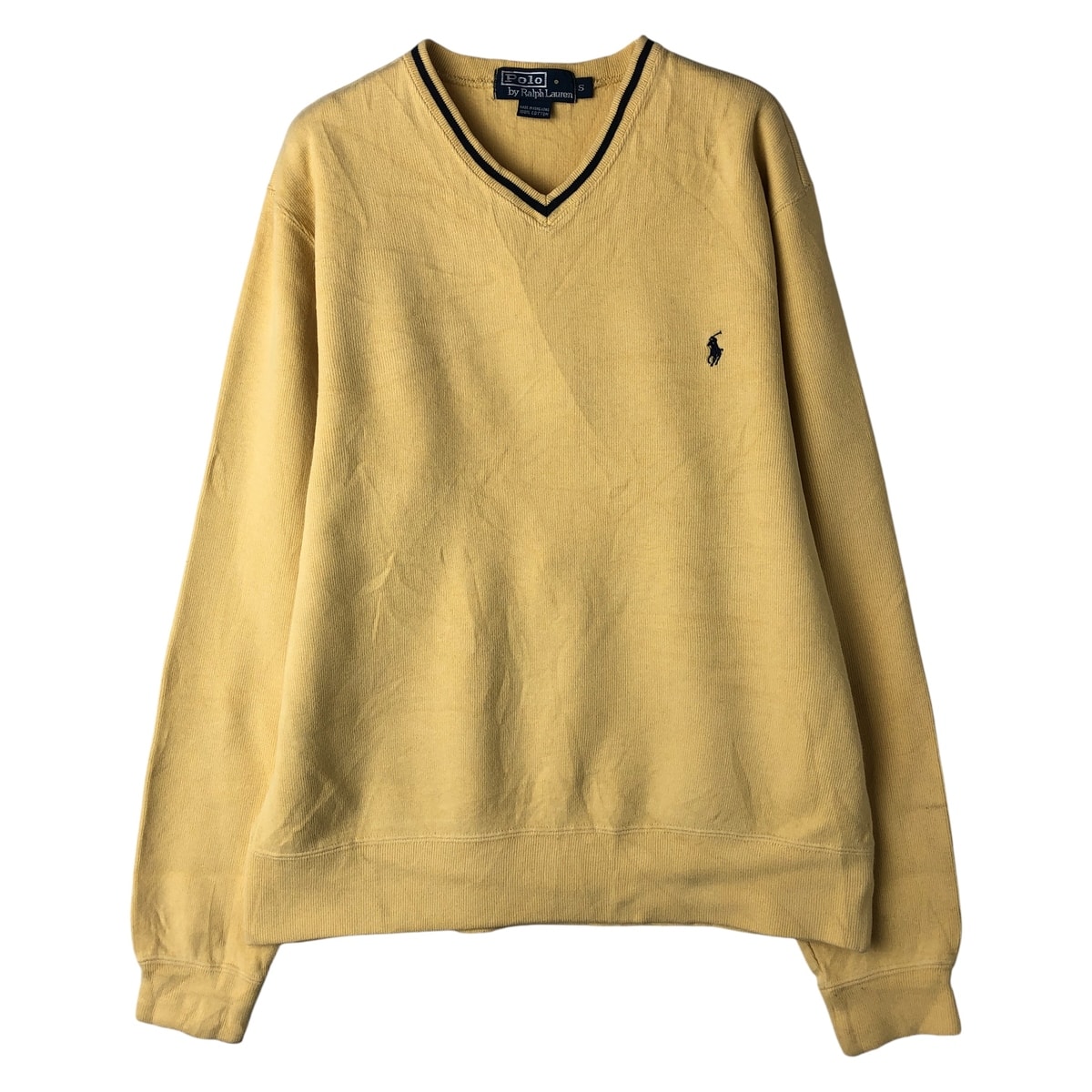 古着 ラルフローレン Ralph Lauren POLO by Ralph Lauren Vネック コットンニットセーター メンズS相当/eaa608352
