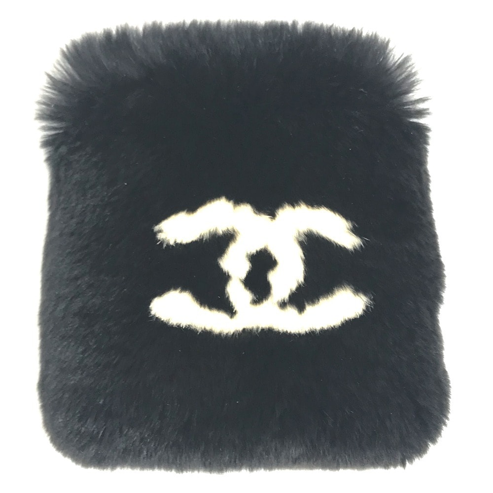 シャネル CHANEL ファー CC ココマーク ロゴ アクセサリー ジュエリー バングル ブレスレット ファー ブラック