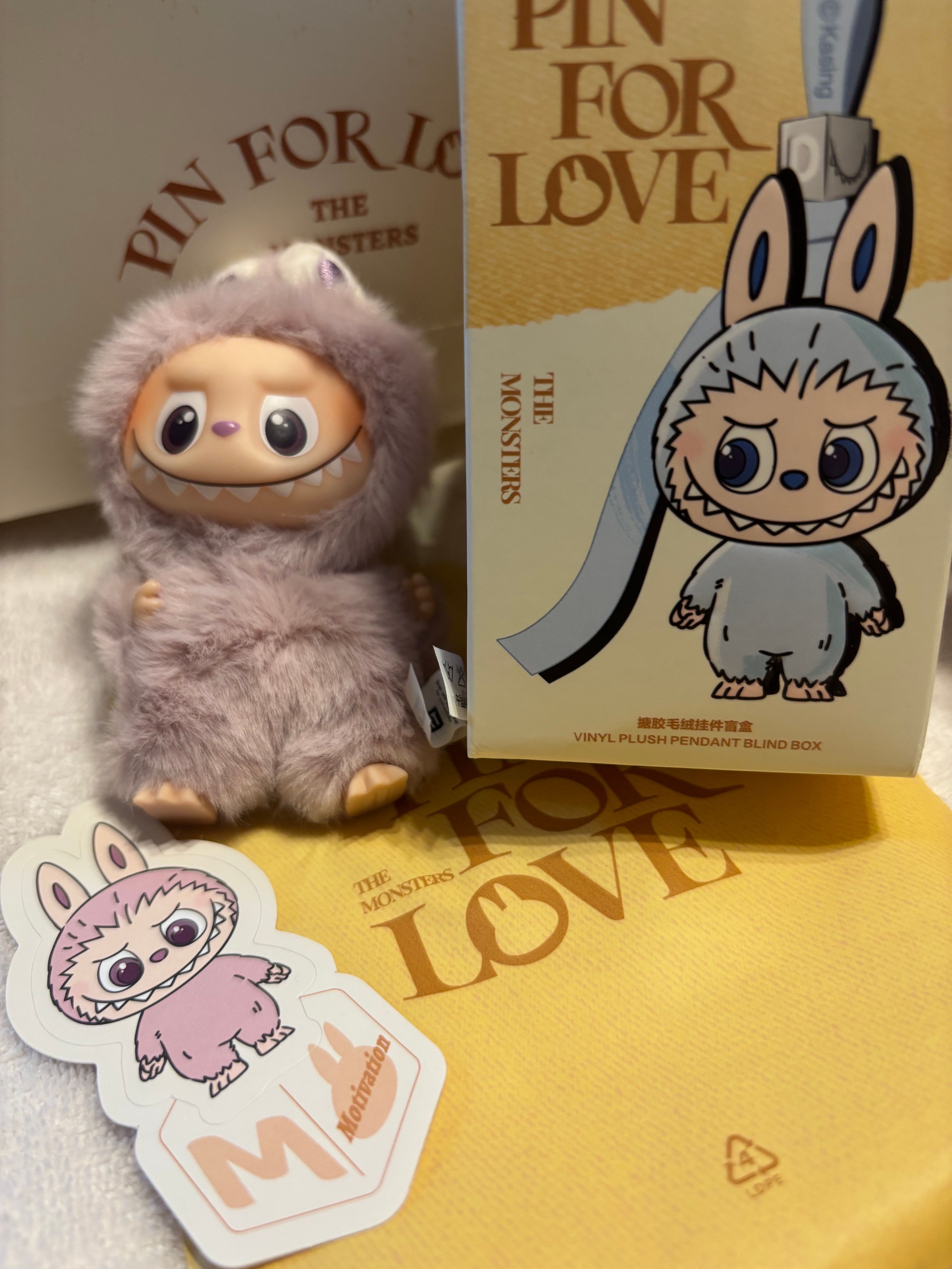 POP MART THE MONSTERS (LABUBU) Pin for Love Series-Vinyl Plush Pendant (A-M) M