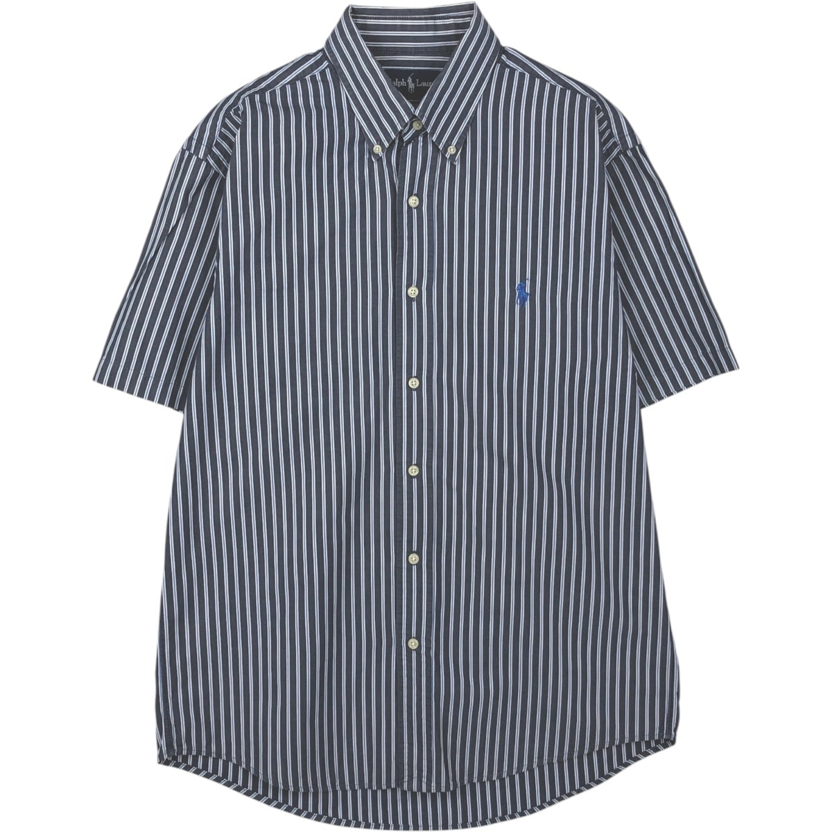 古着 ラルフローレン Ralph Lauren CUSTOM FIT 半袖 ボタンダウン ストライプシャツ メンズL相当/eaa644840