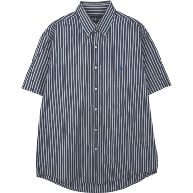 古着 ラルフローレン Ralph Lauren CUSTOM FIT 半袖 ボタンダウン ストライプシャツ メンズL相当/eaa644840