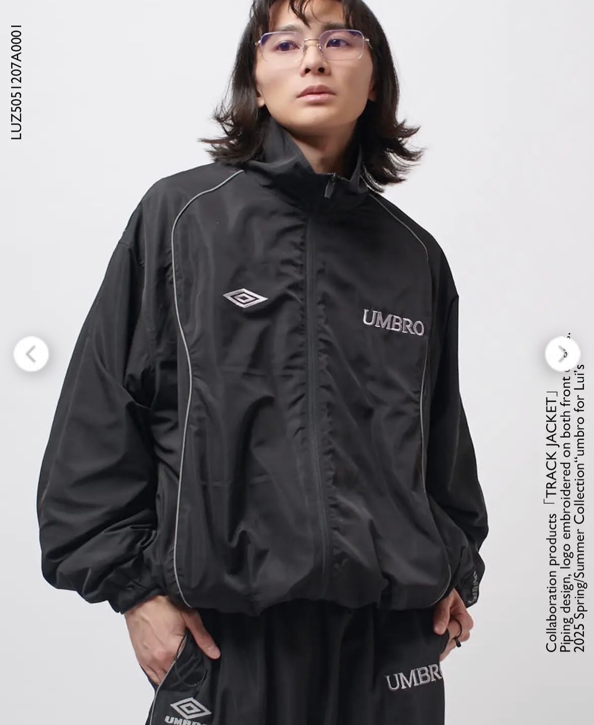 【完売】UMBRO/アンブロ×Lui’s トラックジャケット ブラック S