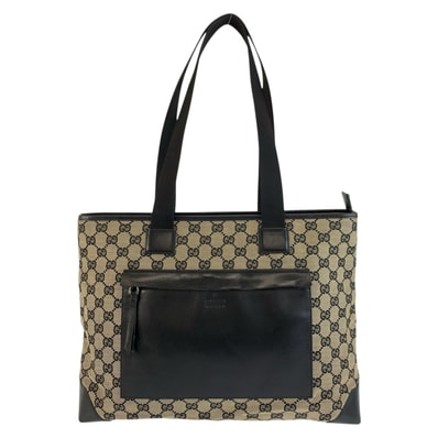 美品 GUCCI グッチ ブラック 黒 GGキャンバス レザー/ トートバッグ ショルダーバッグ 604231 【中古】