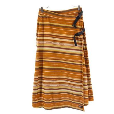 WILDTHINGS ボーダー ミモレ丈 ラップスカート