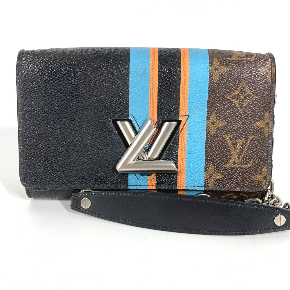 ルイヴィトン LOUIS VUITTON ポルトフォイユ ツイスト モノグラム モノグラム ストライプ ウォレット チェーンウォレット ショルダーバッグ 長財布 モノグラムキャンバス ブラウン