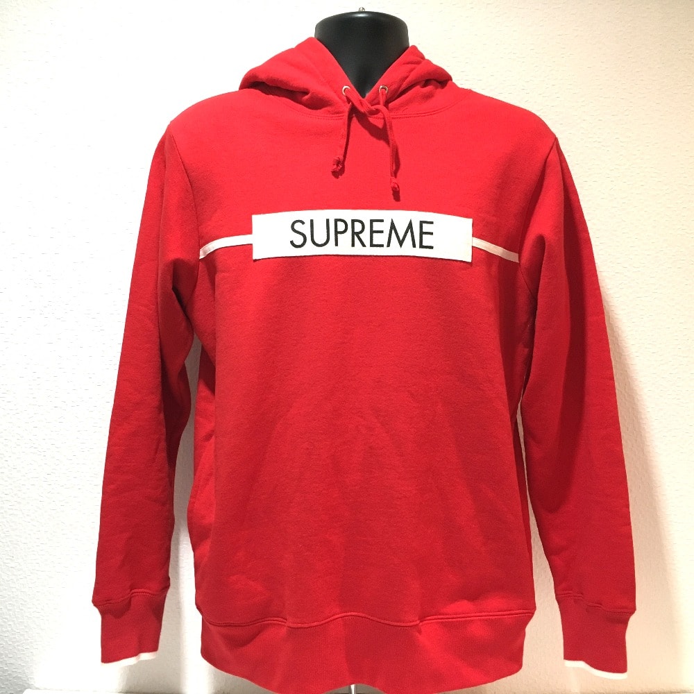 シュプリーム Supreme パーカー プルオーバー 17SS ロゴ フーデッド スウェット パーカー コットン レッド レッド