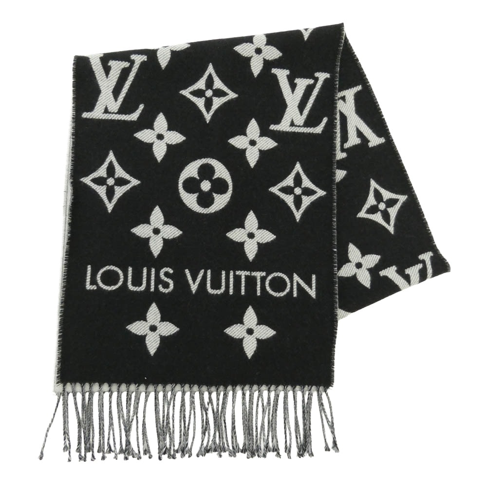 LOUIS VUITTON ルイ・ヴィトン M77853 LV エセンシャル モノグラム マフラー ブラック系【中古】