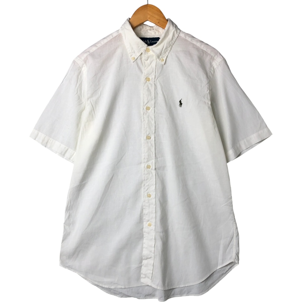 古着 ラルフローレン Ralph Lauren 半袖 リネン ボタンダウンシャツ メンズM相当/eaa547749
