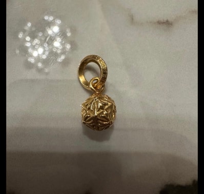 Chrome Hearts 22K Pyramid Plus Ball Charm Pendant "Yellow Gold"