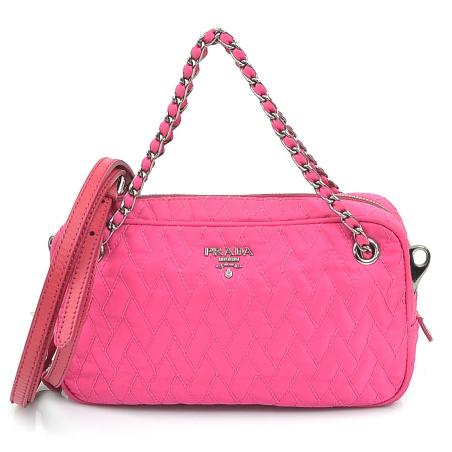 プラダ PRADA ショルダーバッグ ハンドバッグ ナイロン ピンク レディース BN2000【中古】 r11325a