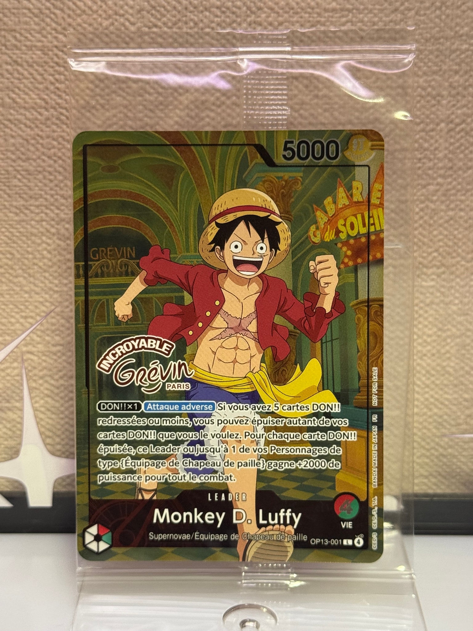 未開封　ルフィ L ONE PIECE × グレヴァン美術館　フランス語 A（きれいな状態）】モンキー・D・ルフィ L [OP13-001]【フランス語版