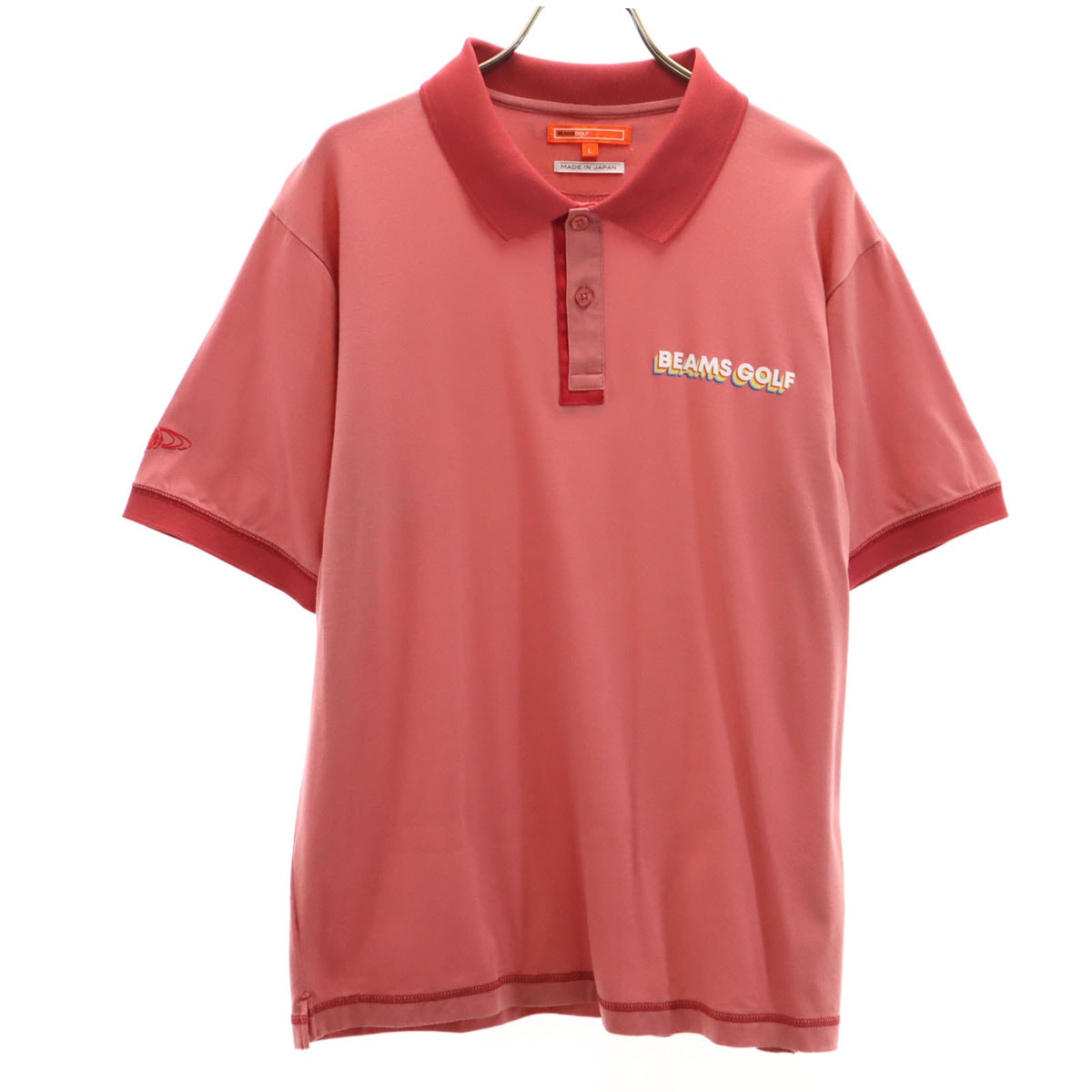 BEAMS GOLF ビームスゴルフ 日本製 半袖 ポロシャツ L レッド系