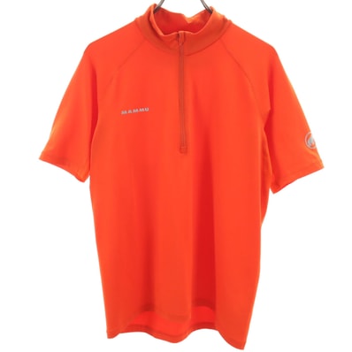 Mammut マムート 半袖 ハーフジップ シャツ M オレンジ アウトドア