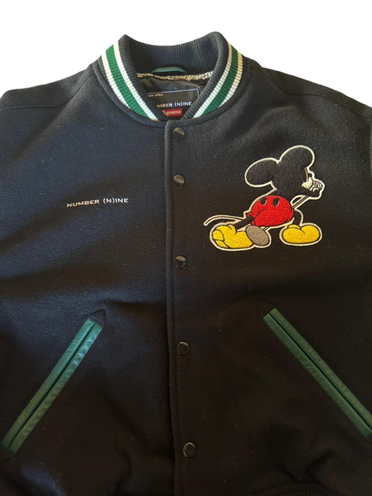 Supreme x Number (N)ine x Mickey Mouse Varsity Jacket "Black"