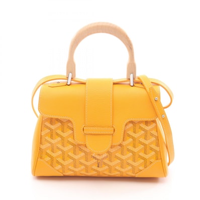 ゴヤール GOYARD サイゴン ミニ ハンドバッグ バッグ PVCコーティングキャンバス レザー レディース イエロー系 / マルチカラー SAIGONMINTY08CL08P 【中古】