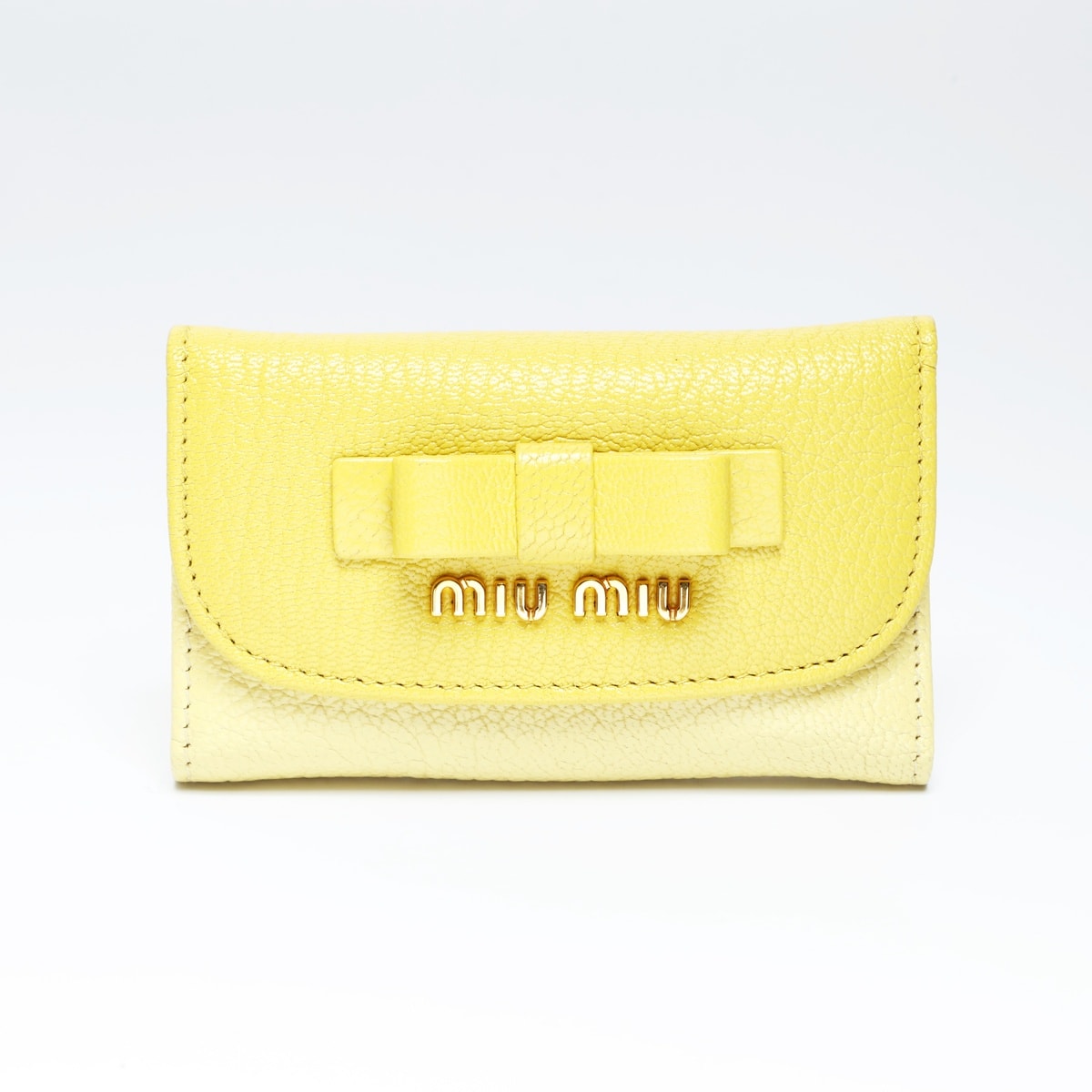 ミュウ ミュウ Miu Miu レザー リボン キーケース【中古】