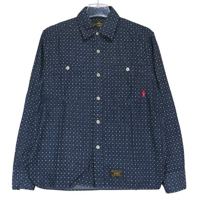 WTAPS ダブルタップス 13AW ERNEST LS/SHIRTS.COTTON.DENIM 132LTDT-SHM05 アーネスト ロングスリーブ シャツ コットン デニム インディゴ ドット 長袖 サイズS