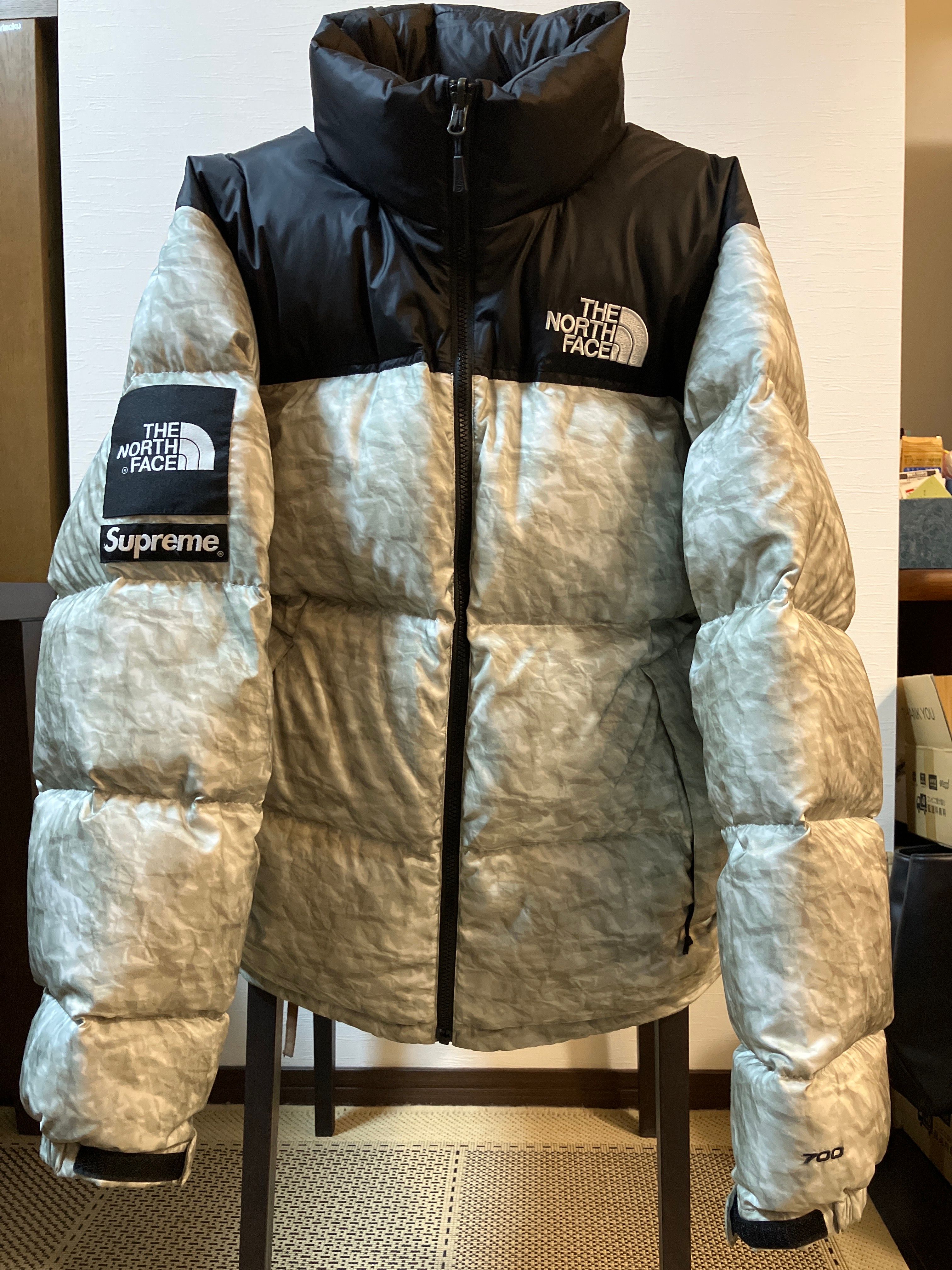 Supreme x The North Face Nuptse Jacket "White Paper Print"