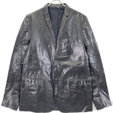 ディオールオム 10AW ブラック クリスヴァンアッシュ期 ジェニュインレザー ジャケット 52