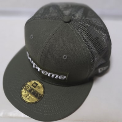 Supreme Box Logo Mesh Back New Era "Olive" (23SS)