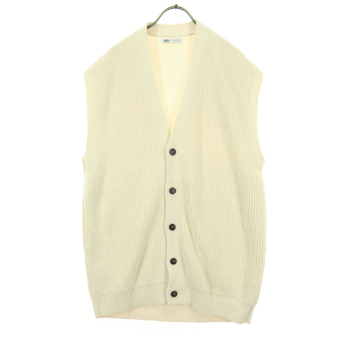 ZARA ザラ ニットベスト L-XL アイボリー