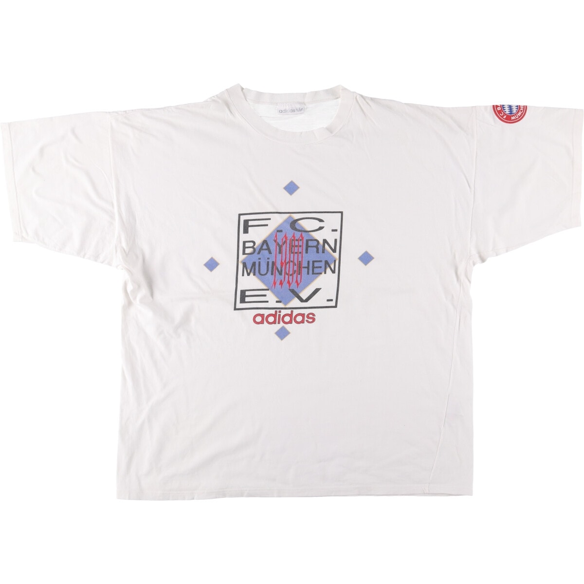 古着 90年代 アディダス adidas BUNDESLIGA ブンデスリーガ BAYERN MUNICH バイエルン ミュンヘン 袖プリント スポーツプリントTシャツ メンズXL相当 ヴィンテージ/eaa586021