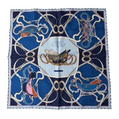 エルメス HERMES カレ45 スプリングス リミックス シルク スカーフ ガヴロッシュ レディース