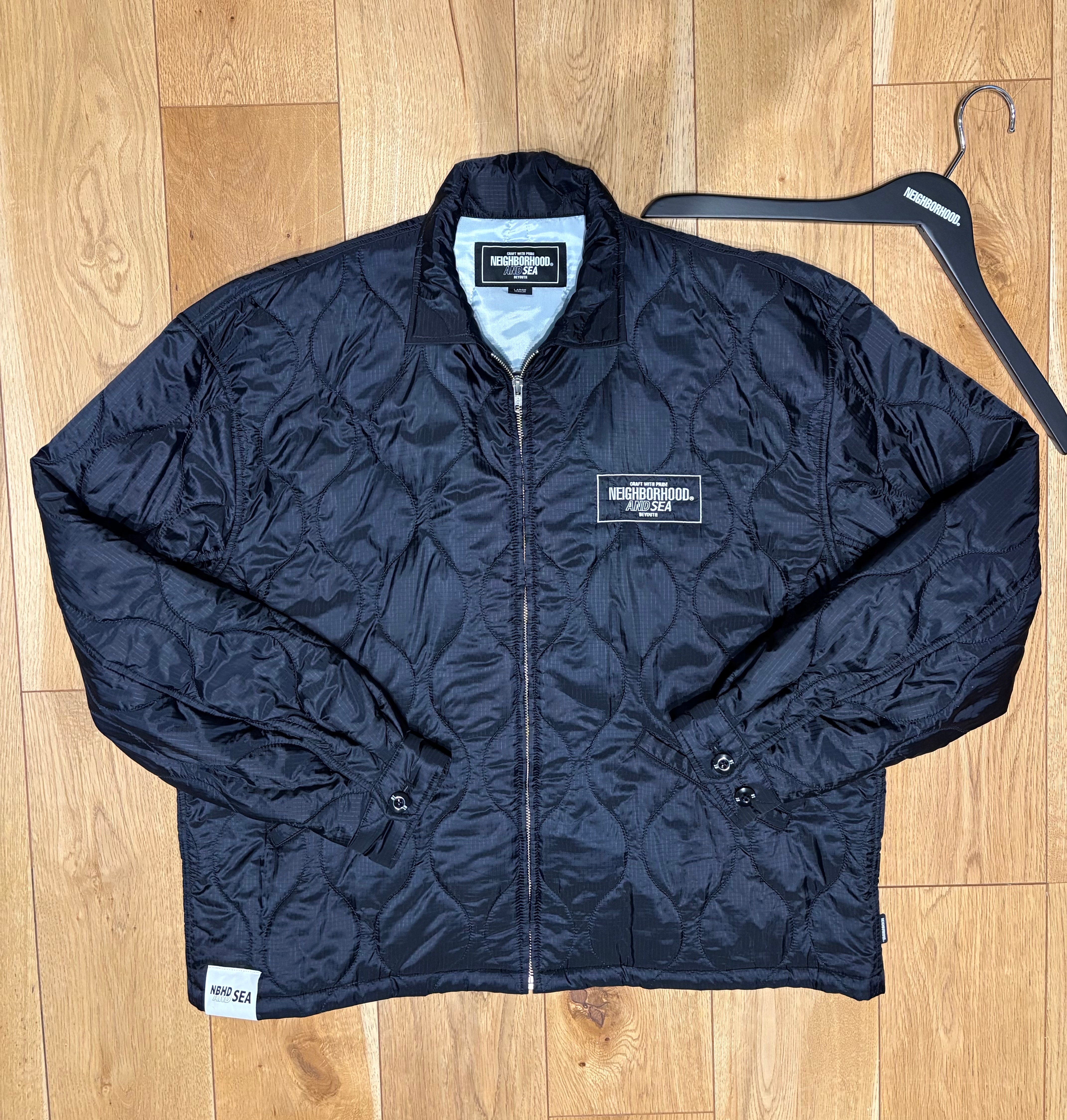 WIND AND SEA x NEIGHBORHOOD Quilt Souvenir Jacket "Black" 231TSWSN-JKM01S