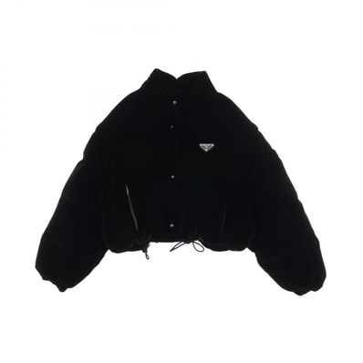 プラダ PRADA ダウンジャケット 衣料品 アウター レーヨン メンズ ブラック系 【中古】