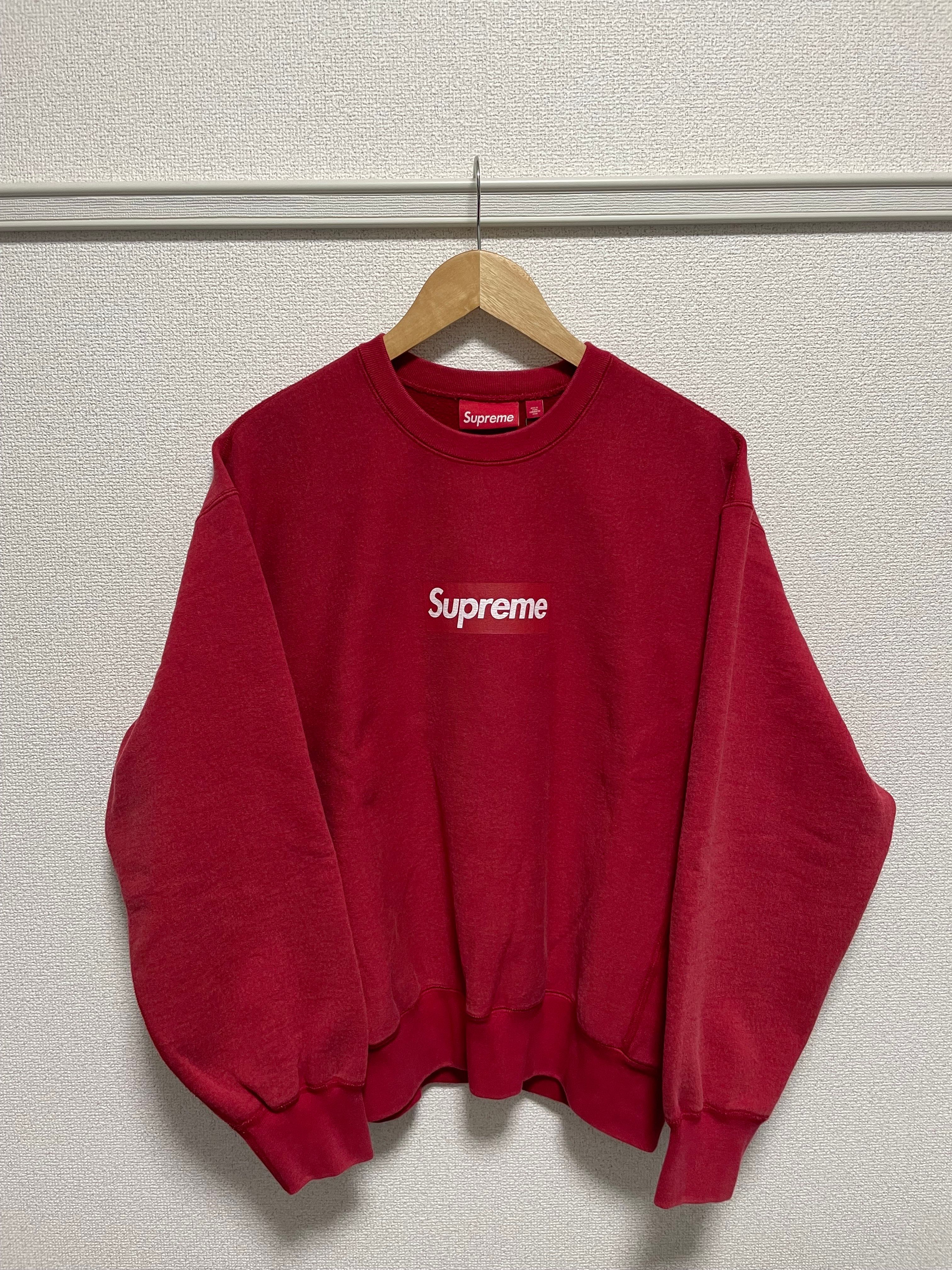 Supreme Washed Box Logo Crewneck "Red"