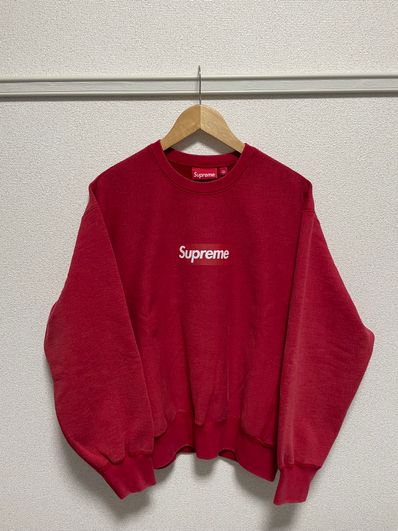 Supreme Washed Box Logo Crewneck "Red"