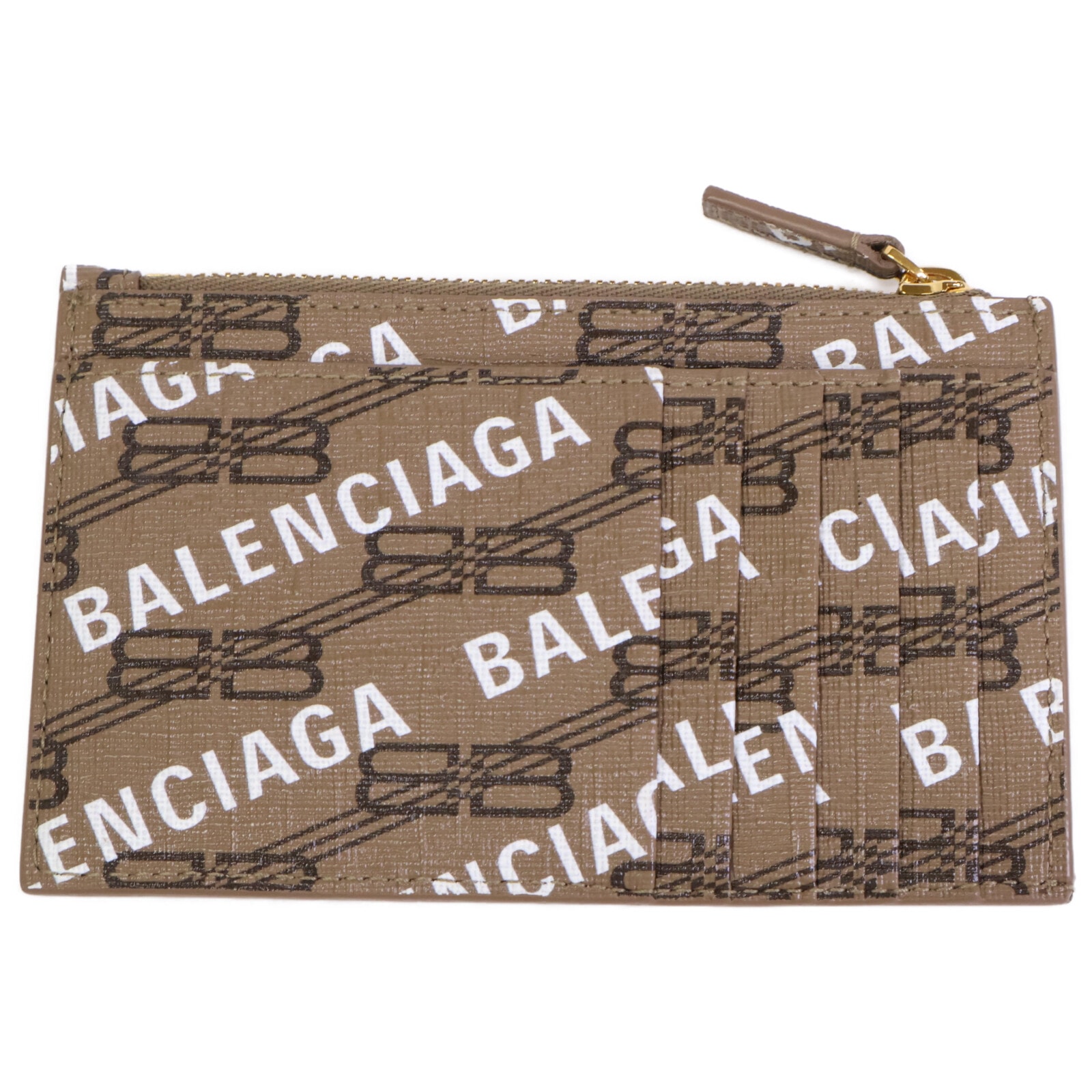 バレンシアガ 【美品】640535 BBモノグラム コーティングキャンバス フラグメントケース カード/